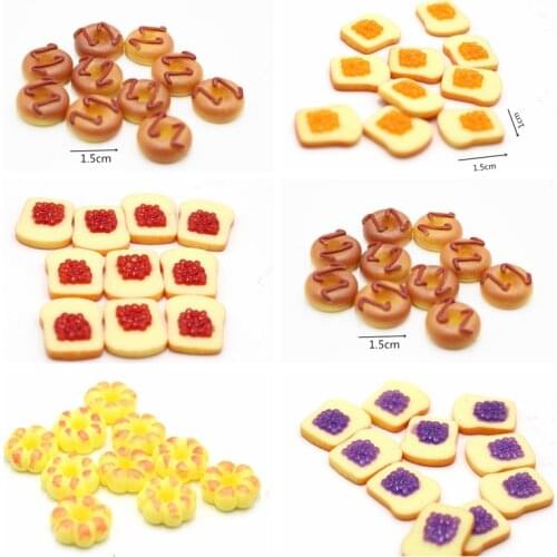 New 10pcs/lot Miniature Dollhouse Pretend Food Mini Biscuit 1/12 1/6 Scale Miniatural Food for Dollhouse Decor Kids Toys