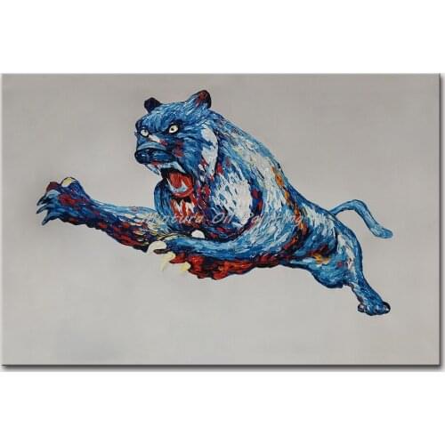 Mintura Wall Picture for Living Room Oil Paintings on Canvas Hand Painted The Fierce Cheetah Home Decor Modern Wall Art No Frame