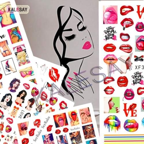 New Fashion 3D Nail Sticker Fpr Nails Manicure Back Glue Decals Nail Art Stickers for Design Foil Popular Girl Decoration