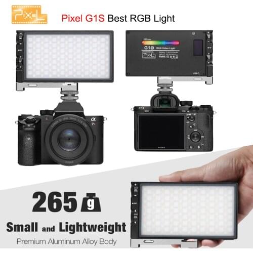 Pixel G1s RGB Video Light Built-in 12W Rechargeable Battery LED Camera Light 360° Full Color 12 Common Light Effects Lamp
