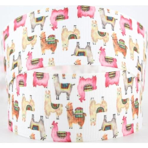 Lovely White printed cartoon camel grosgrain ribbon 38mm DIY cute baby bows wedding decorative ribbons 10 yards