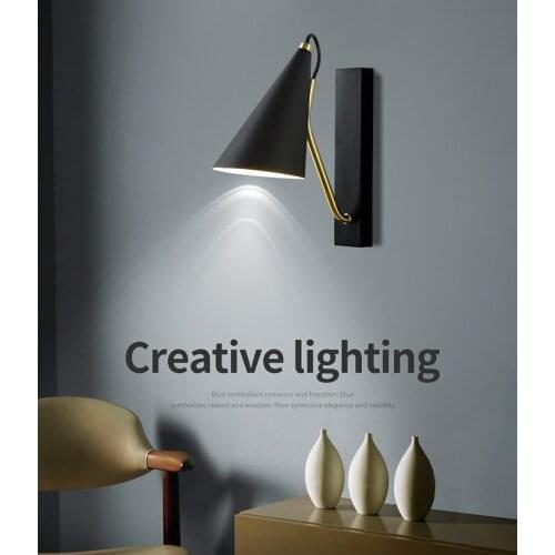 Bedside lamp bedroom wall lamp Nordic minimalist LED wall lamp personality creative aisle living room staircase light luxury