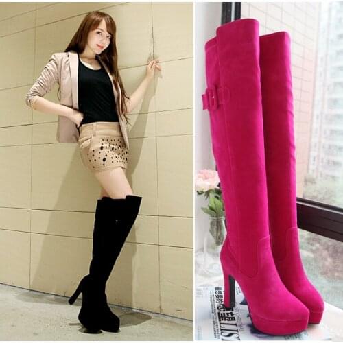 Women Long Boots Over the Knee Boots Platform Sexy Female Autumn Winter Thigh High Boots Block Heels Botas Mujer