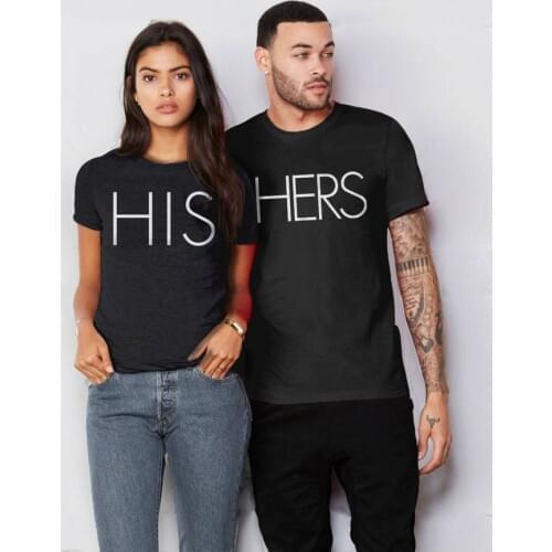 Skuggnas His Hers Matching Couple T-shirt Valentines Day His and Her Shirts Bride and Groom Couple Tee shirt Engagement Tops