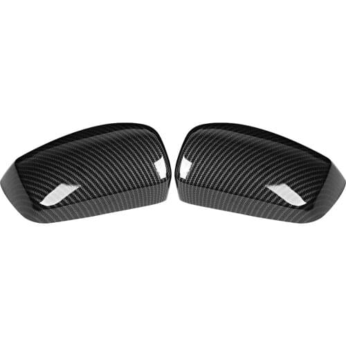 2pcs Side Rearview Mirror Cover Replacement Carbon Fiber Texture ABS Wing Mirror Cover Fits for BMW E60 2004 2005 2006 2007