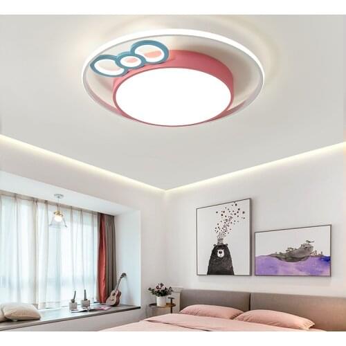 Student 1 pcs Round Led ceiling Lamp office led panel lighting children Pink Bow ceiling light Eye Protection surface lighting