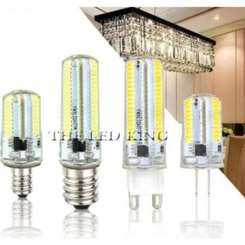 DC 12V LED Silicone Mini Corn Bulb AC 220V G4 G8 G9 E11 E12 E14 E17 BA15D White light Dimming Chandelier Replace Halogen Lamps