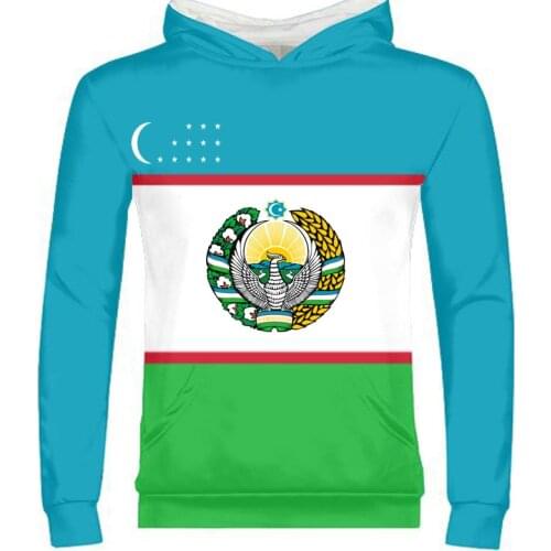 UZBEKISTAN male youth custom made name number uzb zipper sweatshirt nation flag uz ozbekiston uzbek country print photo clothes