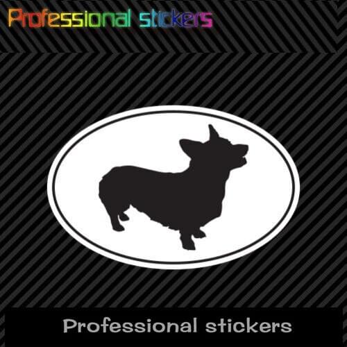Pembroke Welsh Corgi Euro Oval Sticker Die Cut Decal Vinyl Dog Canine Pet PVC Waterproof Stickers