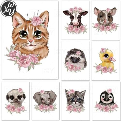 WEIWEI Cute Cartoon Cat Full Square Drill Diamond Painting Mosaic Art 5D Diy Diamond Painting Embroidery Cross Stitch Decor Home