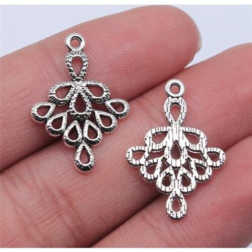 WYSIWYG 20pcs 16x24mm Antique Silver Color Earring Connector For Jewelry Making DIY Jewelry Findings