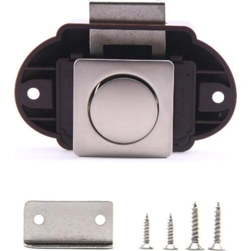 Rv Push Lock Push Button Latch Zinc Alloy&ABS Cupboard Locks for Rv Yachts Motorhome Camper Drawer Hidden Button Lock