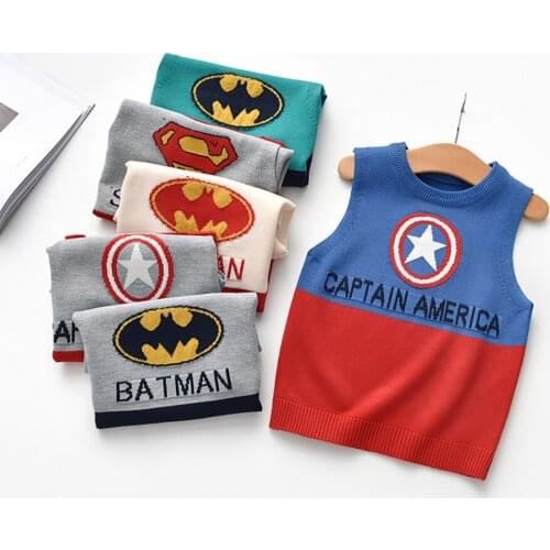 Boys Vest Sweater Coat Clothes Autumn Warm Waistcoat Winter Knitted Sleeveless Sweaters Costume Children Clothing For 2-10 Years