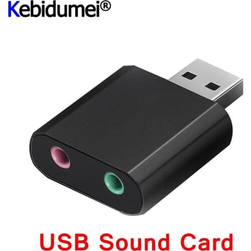 KEBIDU USB Sound Card USB Audio Interface headphone Adapter Soundcard for Mic Speaker Laptop PS4 Computer External Sound Card