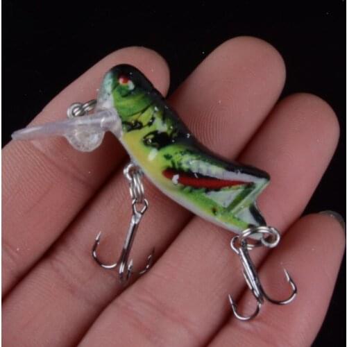 1pcs 4cm 3.2g Grasshopper insect Fishing Lure Flying Wobbler Lure hard bait Lifelike Artificial bait Bass Swimbait pesca 3D Eyes