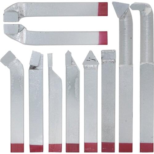 10 Pieces Carbide Turning Tools, Brazing Tools, Lathe External Cutters, Grooving Cutters, Internal Threads,Internal Hole Cutters