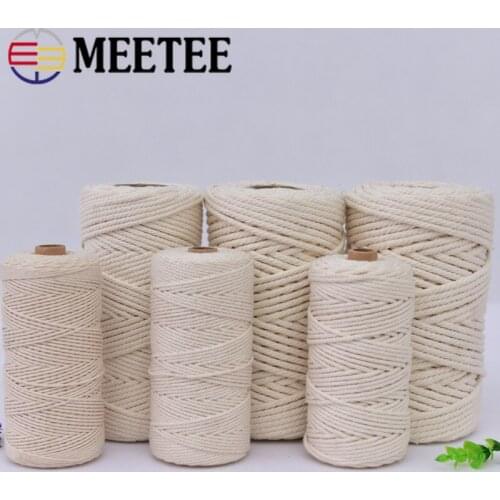 100M 1/2/3/4/5mm Cotton Cord Natural Beige Macrame Rope Twisted String Twisted Cords DIY Home Decorative Tapestries Knitting
