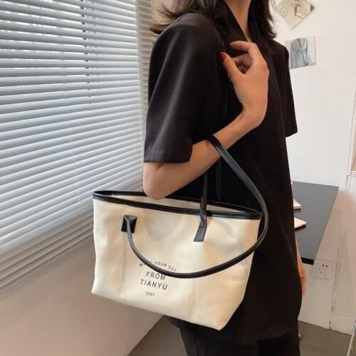 2021 Summer Women Fashion Canvas Letter Casual Small Shoulder Bags Lady Fashion Shopper Shopping Totes Designer Handbags