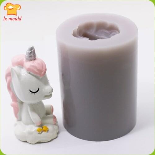 3D Stars Unicorn Aromatherapy Plaster Mould Handmade Diy Candle Silicone Mold Birthday Cake Decoration