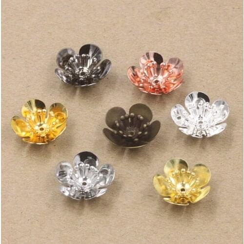 50pcs 6*16mm Alloy 5 Flower Petals Charms/Pendant Copper with Antique Bronze/Silver/Black/Gold color, Handmade Jewelry Finding