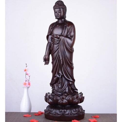 50cm Large high-quality HOME family living Room Shrine Sakyamuni RULAI Tathagata BUDDHA bless Ebony Wood HAND carving art statue