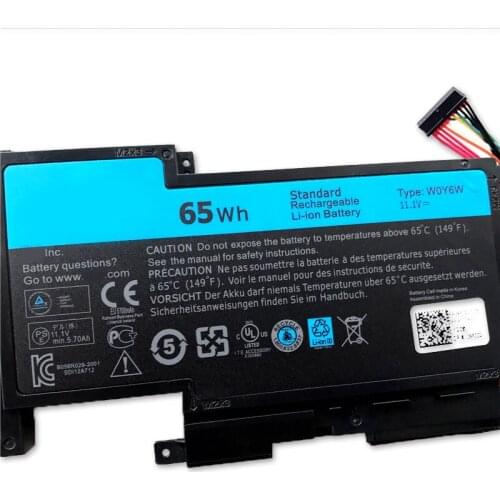 W0Y6W 5700mAh New Laptop Battery For Dell Latitude XPS 15 15-L521X WOY6W 9F233 3NPC0 Tablet 11.1V 65wh