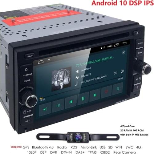 Android 10 Quad Core Universal Car DVD Player GPS navigation with TPMS DAB MIRROR LINK WIFI DTV DVR OBD RADIO EQ REAR CAMERA 4G