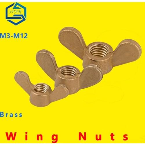 Wing Nuts Hand Tighten Nut Butterfly Nuts Butterfly Nut Ingot Wing Butterfly Nut Hand Tighten Wing Nuts Brass DIN315 M3/M12