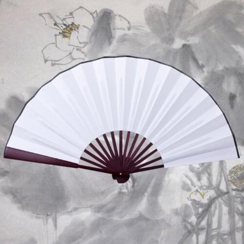 Four Color Elegant Silk Cloth Blank Folding Fan Calligraphy Lovers Writing And Painting Folding Fan Home Decoration Craft Fan