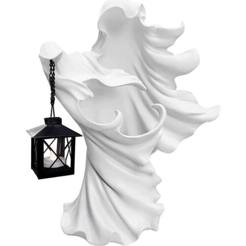 Witch resin Sculpture Decoration Halloween Ghoul lantern ornament Party Decorative For Home Outdoor Garden Sculpture