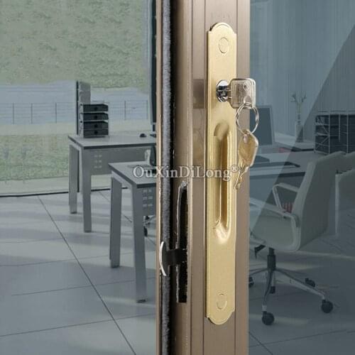 2PCS Stainless Steel 90 Type Double-sided Sliding Door Hook Locks for Aluminium Alloy Balcony Door and Window Lock w Keys