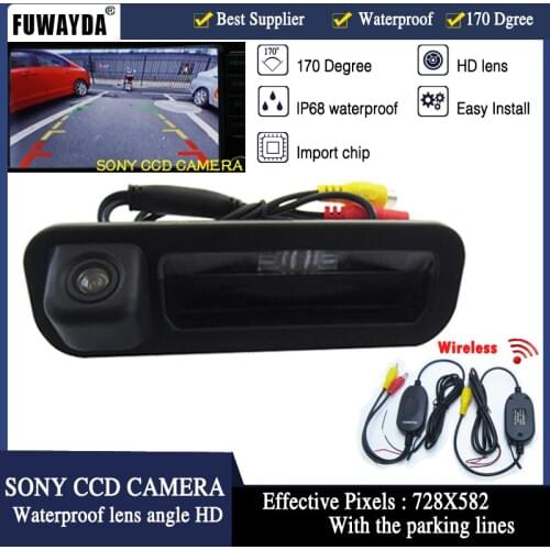 FUWAYDA wireless car CCD trunk handle parking Car rear view camera For Ford Focus Mondeo Kuga camera color waterproof led