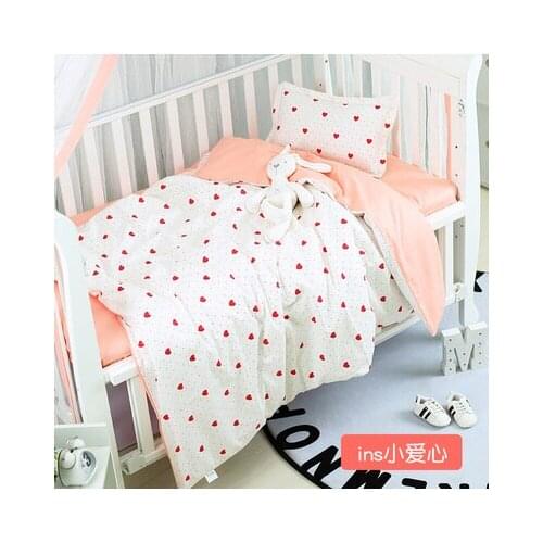 Good Quality Baby Bedding Set For Crib Newborn Baby Bed Linens For Girl Boy Detachable,Duvet/Sheet/Pillow, with filling