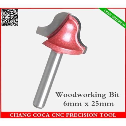 6mm*25mm,Freeshipping CNC solid carbide trimming End Mill,tungsten steel woodworking insert router bit,wood tools,lace knife