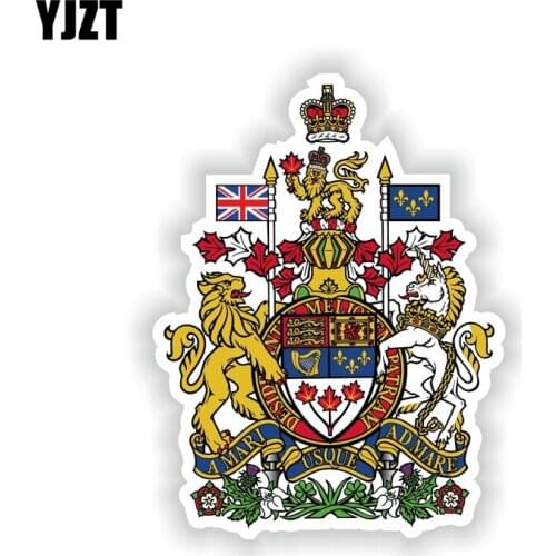 YJZT 8.3CM*10.8CM Creative Canada Coat Of Arms Decal Motorcycle Helmet Car Sticker6-2143