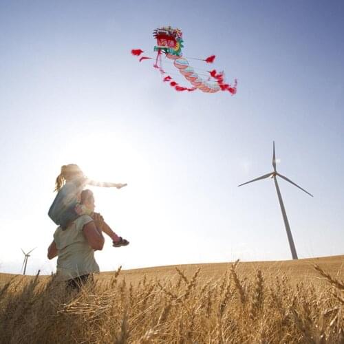 Creative 1m-1.7m Chinese Traditional Dragon Kite Plastic Foldable Children Outdoors Fun Sports Toy Kites Accessories