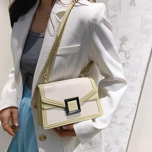 Summer Crossbody Small Square Crossbody PU Leather Shoulder Messenger Bag for Girl Handbag Simple Leisure Personality