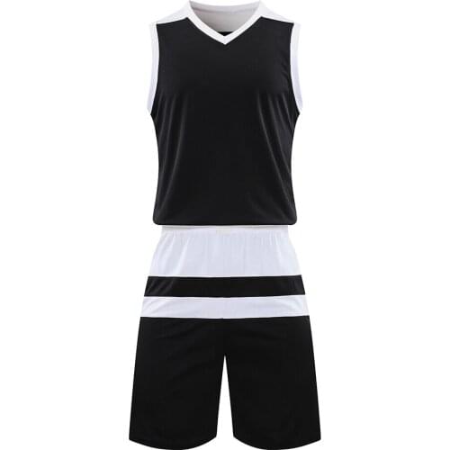 LT2021 Assorted Color Style Uniform Basketball For Men Women Fast Dry Full Polyester V Neck Unisex Sleeveless Jersey And Shorts