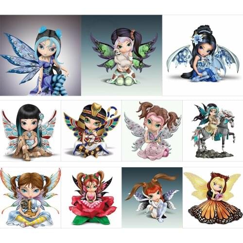 5D DIY Big Eyes Doll Diamond Painting Set Full Round Drill Cartoon Series DIY Home Decoration Craft Gift Hanging Painting 40x40