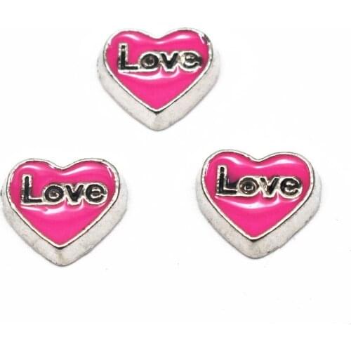 New Arrival 10pcs/Lot Love; Loving Heart Floating Charms Living Glass Memory Locket Jewelry Accessories