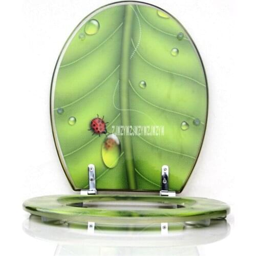 New Arrival High-grade Beautiful Resin Toilet Seat Cover Stainless Steel Hinges Mute Thickened Toilet Cover U/V/O 47*38CM Hot
