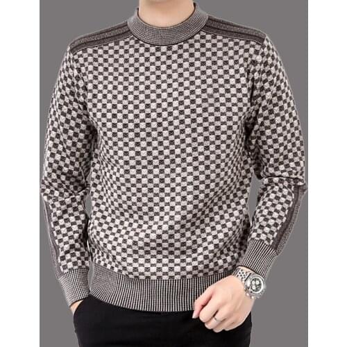 Autumn Casual Mens Sweater Wool 2020 Splice Slim Fit Knittwear Mens Sweaters Pullovers Men Cashmere Jacket