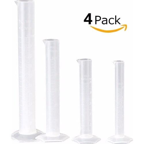 4pcs/set 10/25/50/100ML Mini Plastic Measuring Cup Jug Pour Spout Surface Kitchen Tool Supplies accessories tools