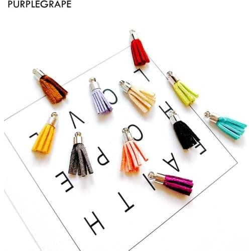 PURPLEGRAPE Japanese and Korean fashion cute little tassel DIY handmade earrings hair accessories pendant a pack of 10