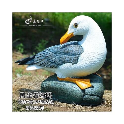 Statuette Dove bird seagull crafts Mediterranean style ornament Bird Sculpture Model fountain flow scene sketch