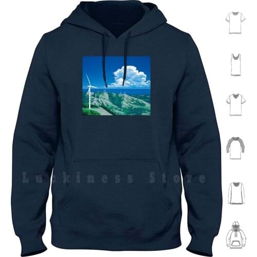 Hiroshi Nagai / Windy Hills Hoodies Long Sleeve Hiroshi Horishi Nagai Nagi Hiro Nag Shi Dank Logo Graphic