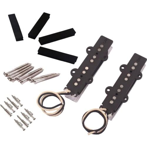 Tooyful 2x Alnico V Humubcker Pickup Bridge Neck Set for 4-String JB Jazz Bass Parts