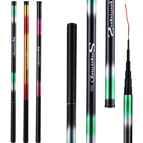 Sougayilang 2.7M -5.4M Carbon Fiber Fishing Rod Telescopic Ultra-light Hard Pole for Stream Freshwater Fishing Pole