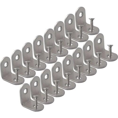 Corner Brace, 20mmx20mm Stainless Steel Brace Corner Steel Joint Right Angle Bracket Fastener, 16 Pieces with Screws