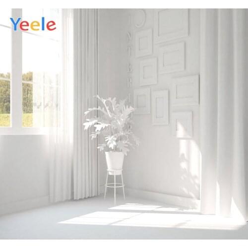 Interior Room White Curtain Window Sunshine Newborn Baby Portrait Custom Vinyl Backdrop Photography Background For Photo Studio